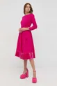 Μάλλινο φόρεμα Weekend Max Mara ροζ