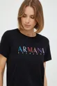 čierna Bavlnené šaty Armani Exchange