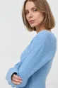 plava Haljina s primjesom vune Bardot