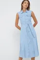 niebieski Tommy Hilfiger sukienka jeansowa Damski