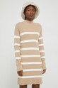 Šaty Abercrombie & Fitch KI159.2475.404 béžová AW22