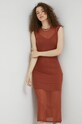 Šaty Hollister Co. midi hnědá KI359.2043.501