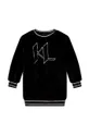 Otroška obleka Karl Lagerfeld črna
