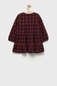 Desigual rochie din bumbac pentru copii 22WGVW04 burgundia AW22