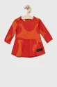 pomarańczowy adidas Performance sukienka bawełniana dziecięca Dziewczęcy