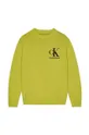 зелёный Детская хлопковая кофта Calvin Klein Jeans Для мальчиков