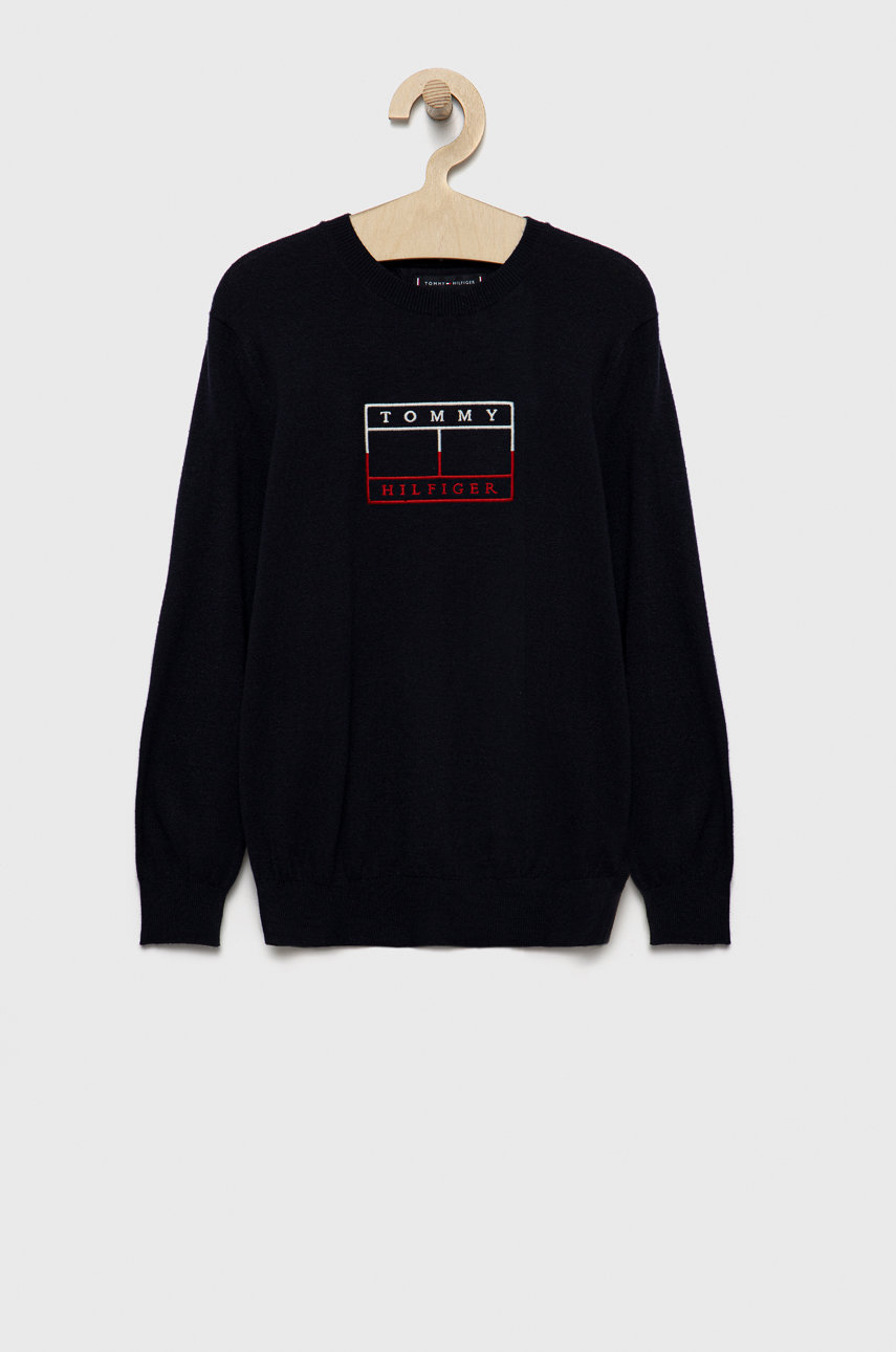 sötétkék Tommy Hilfiger gyerek pulóver Fiú