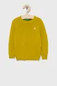 зелений Дитячий бавовняний светер United Colors of Benetton Для хлопчиків