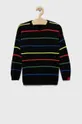 czarny United Colors of Benetton sweter z domieszką wełny dziecięcy Chłopięcy