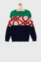 mornarsko plava Dječji pamučni pulover United Colors of Benetton Za dječake