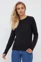 czarny Calvin Klein sweter z domieszką jedwabiu