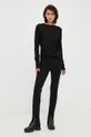 Calvin Klein gyapjú pulóver fekete