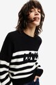 Desigual pulover din amestec de lana 22WWJF26 negru AW22