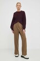 Bruuns Bazaar sweter z domieszką wełny Sedum Irina BBW3027 bordowy AW22