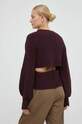 Odzież Bruuns Bazaar sweter z domieszką wełny Sedum Irina BBW3027 bordowy