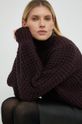 mahoniowy Bruuns Bazaar sweter z domieszką wełny Sedum Mynte