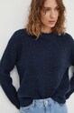 Samsoe Samsoe sweter wełniany granatowy F18422025