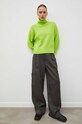 Samsoe Samsoe sweter wełniany NOLA F18322002 zielony AW24