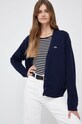 Вовняний кардиган Lacoste темно-синій AF9545
