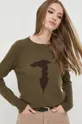 Trussardi sweter z domieszką wełny zielony