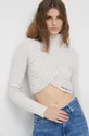 bézs Calvin Klein Jeans gyapjúkeverék pulóver