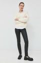 BOSS sweter wełniany 50478295 beżowy SS23