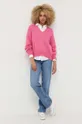 Μάλλινο πουλόβερ BOSS ροζ