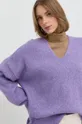 vijolična Volnen pulover BOSS