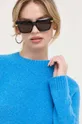 kék BOSS gyapjúkeverék pulóver