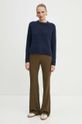 BOSS sweter z domieszką wełny 50478315 granatowy AW24