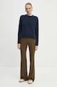 BOSS sweter z domieszką wełny 50478315 granatowy AW25