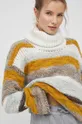 multicolor Sisley sweter z domieszką wełny