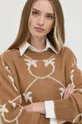 brązowy Pinko sweter wełniany