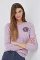 fialová Bavlnený sveter Lauren Ralph Lauren