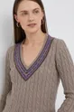 siva Bombažen pulover Lauren Ralph Lauren