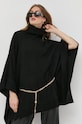 MICHAEL Michael Kors poncho z domieszką wełny MF260HNCSN czarny AW22
