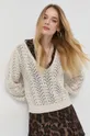 bézs Morgan gyapjúkeverék pulóver