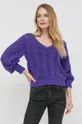 fioletowy Morgan sweter z domieszką wełny