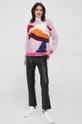 Шерстяной свитер United Colors of Benetton розовый