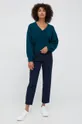 Sisley sweter wełniany turkusowy