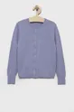 фіолетовий Дитячий бавовняний светер United Colors of Benetton Для дівчаток