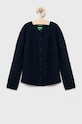 Dětský svetr s příměsí vlny United Colors of Benetton s příměsí vlny námořnická modř 1076G5006.P