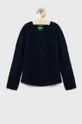 sötétkék United Colors of Benetton gyerek gyapjúkeverékből készült pulóver Lány