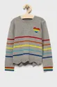 szary United Colors of Benetton sweter dziecięcy Dziewczęcy