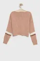 Παιδικό πουλόβερ από μείγμα μαλλιού United Colors of Benetton ροζ