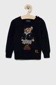 Detský sveter s prímesou vlny Polo Ralph Lauren 311877332001 tmavomodrá AW22