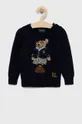 Παιδικό πουλόβερ από μείγμα μαλλιού Polo Ralph Lauren σκούρο μπλε