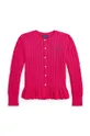 ροζ Παιδική βαμβακερή ζακέτα Polo Ralph Lauren Για κορίτσια