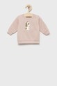 United Colors of Benetton bluza bawełniana dziecięca nadruk różowy 3J70A100S.W