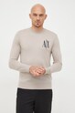 Вълнен пуловер Armani Exchange бежов 8NZM4R.ZM8AZ
